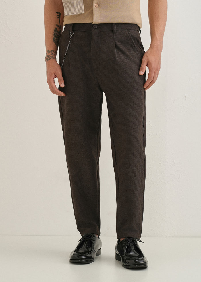 BrownTexturedKoreanPant